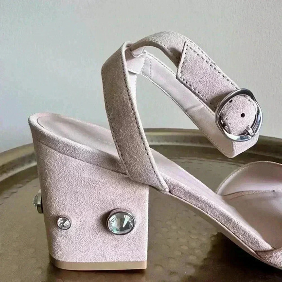 Stuart Weitzman Block Heel Suede Sandal - Picture 6 of 9